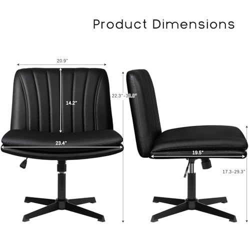 PUKAMI Criss Cross Legged Office Chair, Height Adjustable Wide Seat Mid Back Computer Task Chair for Home Office
| PUKA