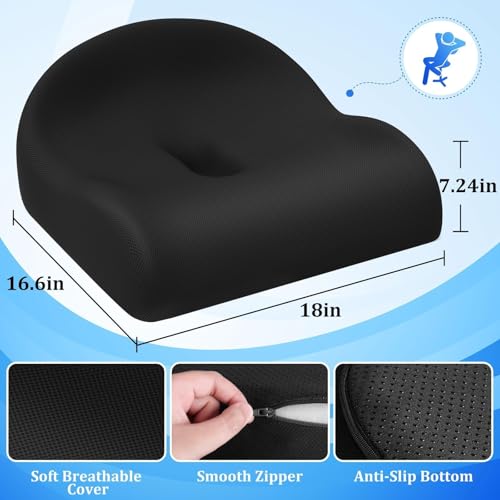 Back & Tailbone & Sciatica Pain Relief Black Memory Foam Seat Cushion for Office Chairs
| Pressure Relief Seat Cushion