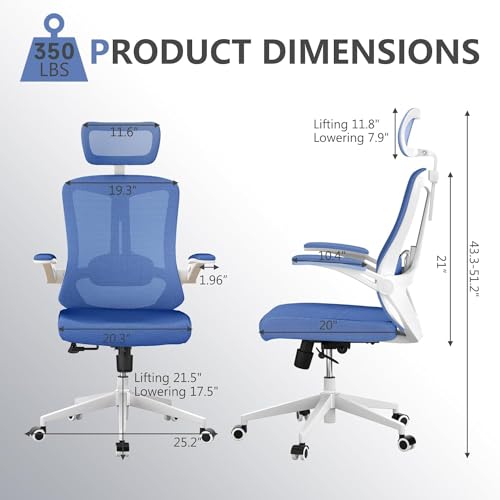 Ergonomic Comfy Home Desk Chair with 350LBS Capacity and Adjustable Headrest for Gaming and Office Use
| High Back Gami