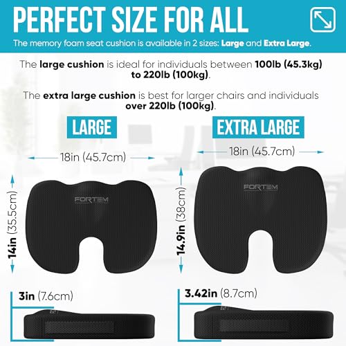 FORTEM Memory Foam Office Chair Cushion and Back Support for Gaming and Car Seats
| FORTEM Non Slip Back Support Pillow