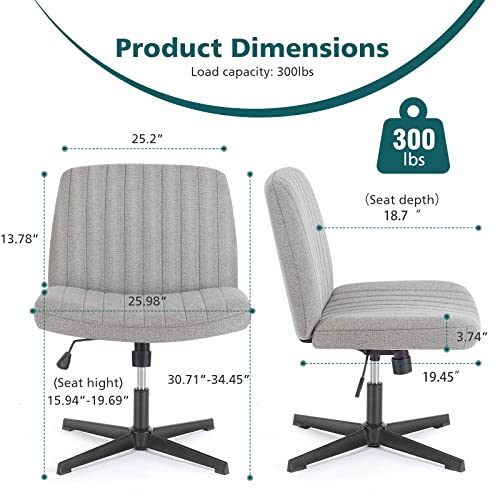 OLIXIS Criss Cross Legged Chairs for Home Office Desk Seating Adjustable Height Padded Fabric Wide Seat for Student Stud